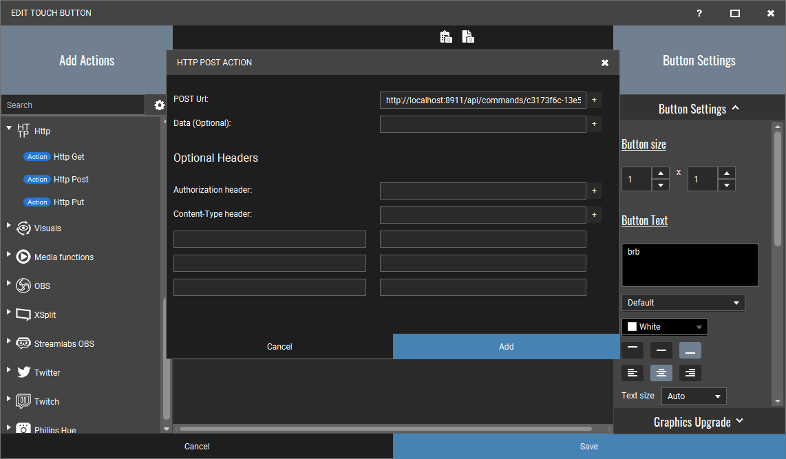 HTTP Post action without arguments